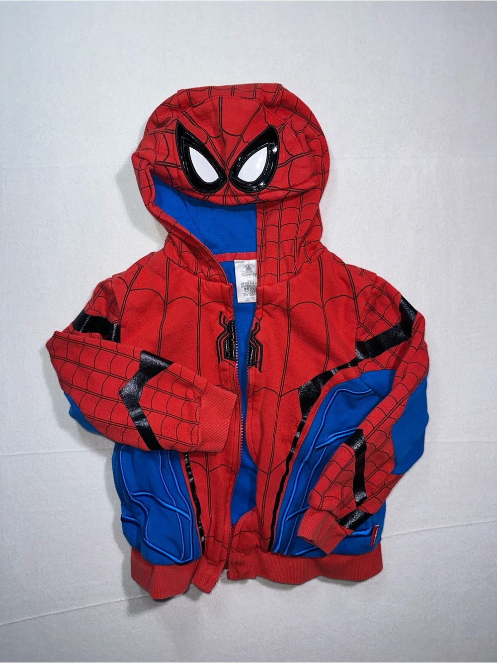 Disney Marvel Spider-Man Boys Hoodie Jacket Red Blue Size 5/6